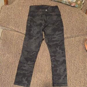 Lululemon Athletica Black Camo Leggings